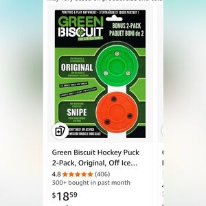Green Biscuit Hockey Puck 2-Pack/New,Sealed